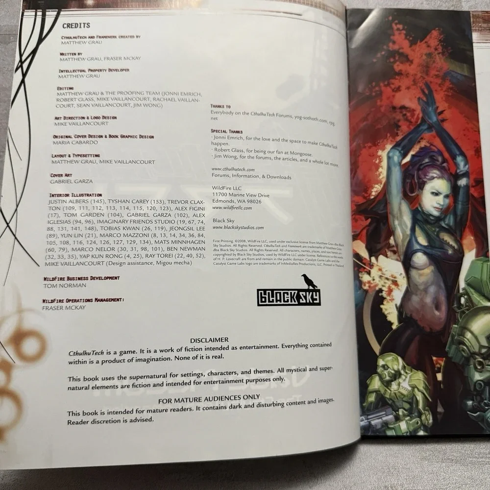 CthulhuTech‎ Vade Mecum, Catalyst Game Labs RPG Hardcover Sourcebook Book